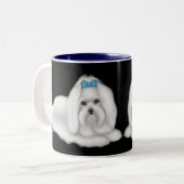 2 Couleurs Tasse de chiens maltais (Devant gauche)