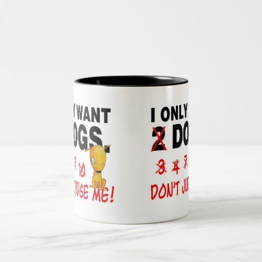 2 Couleurs Tasse de chiens - ne me jugez pas ! (Centre)