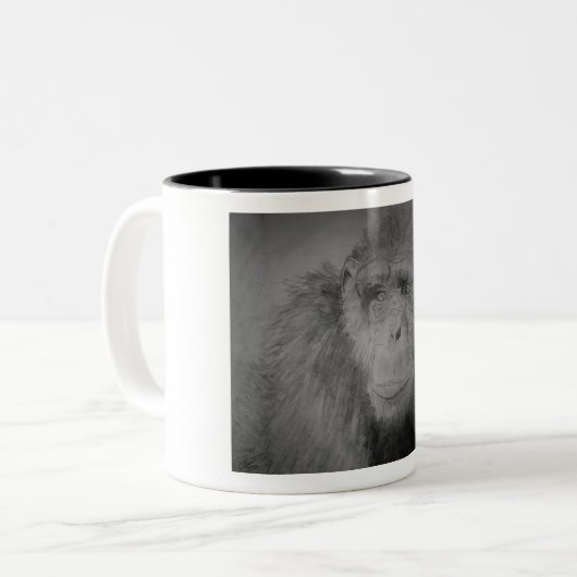 2 Couleurs Tasse de chimpanzé (Devant gauche)