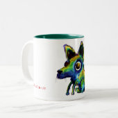 2 Couleurs Tasse de chiot (Devant gauche)