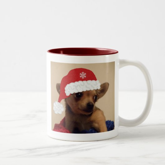 2 Couleurs Tasse de chiwawa de Noël (Droit)