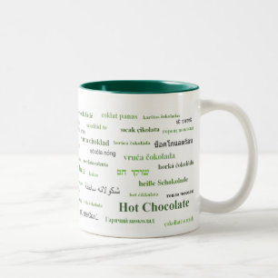 2 Couleurs Tasse de chocolat chaud dans différentes langues