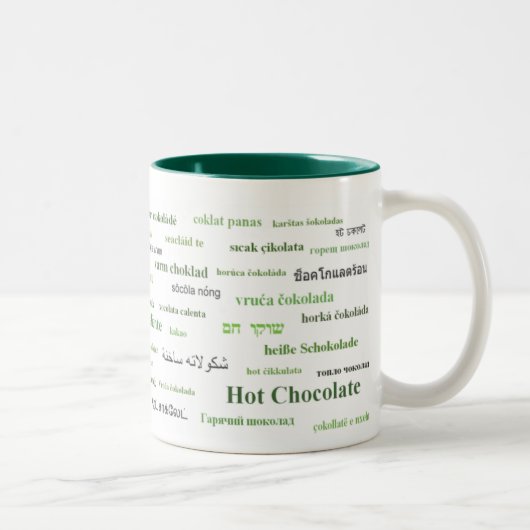 2 Couleurs Tasse de chocolat chaud dans différentes langues (Droit)