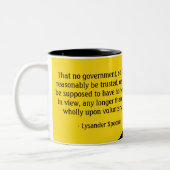 2 Couleurs Tasse de citation de Lysander Spooner (Gauche)