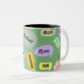 2 Couleurs Tasse de citation de maman florale.