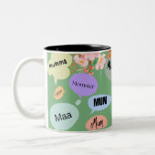 2 Couleurs Tasse de citation de maman florale. (Gauche)