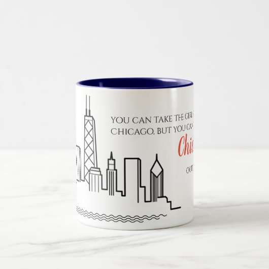 2 Couleurs Tasse de citation d'horizon de Chicago (Centre)