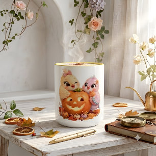 2 Couleurs Tasse de citrouille d'oisillons sympathiques d'Hal
