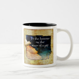 2 Couleurs tasse de cochon volant