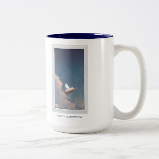 2 Couleurs tasse de cochon volant (Droit)