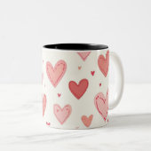 2 Couleurs tasse de coeur (Devant droit)