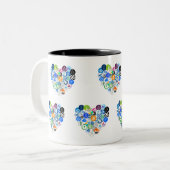 2 Couleurs Tasse de coeur de Cryptocurrency (Devant gauche)