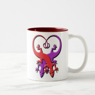2 Couleurs Tasse de coeur de Gecko