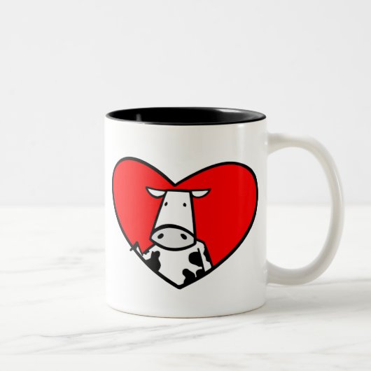 2 Couleurs Tasse de coeur de vache (Droit)