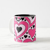 2 Couleurs Tasse de coeurs (Devant gauche)