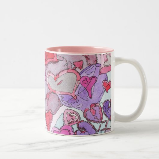 2 Couleurs Tasse de coeurs de Valentine (Droit)