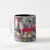 2 Couleurs Tasse de collage de chat (Devant gauche)