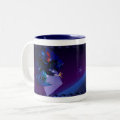 2 Couleurs Tasse de combat noire de coq (Devant gauche)