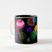 2 Couleurs Tasse de conception de système solaire (Devant gauche)