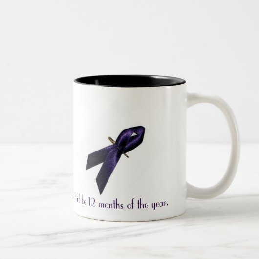 2 Couleurs Tasse de conscience d'abus domestique (Droit)