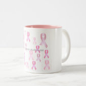 2 Couleurs Tasse de conscience de cancer du sein (Devant droit)
