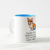 2 Couleurs Tasse de corgi de Hispter (Devant gauche)