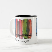 2 Couleurs Tasse de corps de paix (Devant gauche)