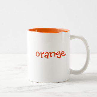 2 Couleurs Tasse de couleur réglée : orange, intérieur orange