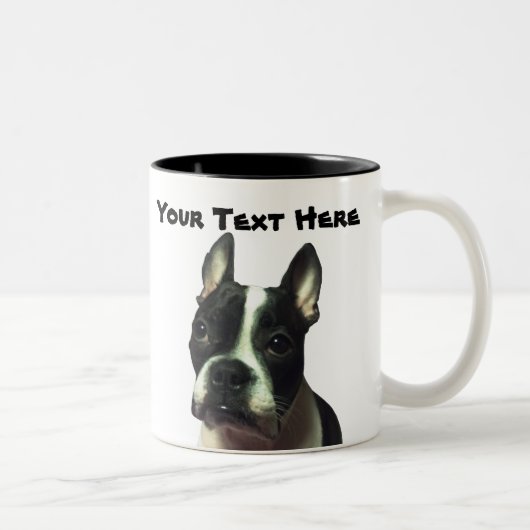 2 Couleurs Tasse de coutume de Boston Terrier (Droit)