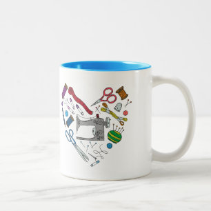 2 Couleurs Tasse de couture de coeur d'outils