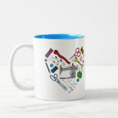 2 Couleurs Tasse de couture de coeur d'outils (Gauche)