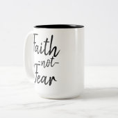 2 Couleurs Tasse de crainte de foi pas (Devant gauche)