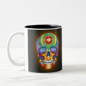 2 Couleurs Tasse de crâne d'arc-en-ciel (Gauche)