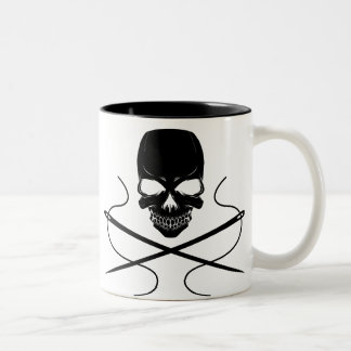 2 Couleurs Tasse de crâne et d'Aiguille-Café