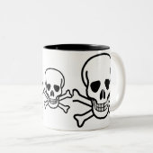 2 Couleurs Tasse de crâne et d'os (Devant droit)