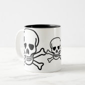 2 Couleurs Tasse de crâne et d'os (Devant gauche)