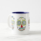 2 Couleurs Tasse de crânes de sucre (Devant gauche)
