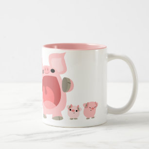 2 Couleurs Tasse de cri de porcs de bande dessinée :)