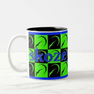 2 Couleurs tasse de damier de fetisch de skozey