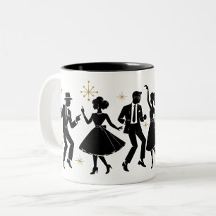 2 Couleurs Tasse de danse Rock ‘n’ Roll des années 50