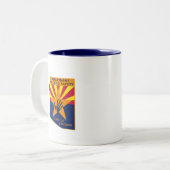 2 Couleurs Tasse de DCS d'AZ - intérieur bleu (Devant gauche)