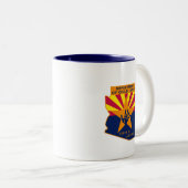 2 Couleurs Tasse de DCS d'AZ - intérieur bleu (Devant droit)