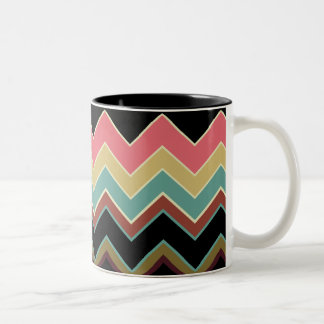 2 Couleurs Tasse de décor de concepteur de motif de zigzag -