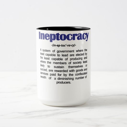 2 Couleurs Tasse de définition d'Ineptocracy (Centre)