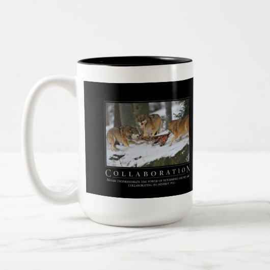 2 Couleurs Tasse de Demotivational de collaboration (Gauche)