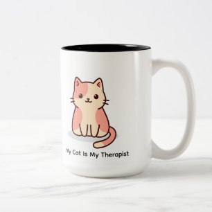 2 Couleurs Tasse de design de chat minimaliste – Cadeau simpl