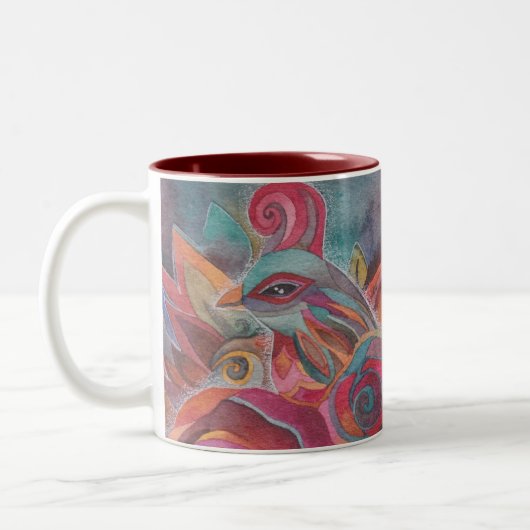 2 Couleurs Tasse de deux oiseaux (Gauche)
