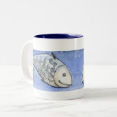 2 Couleurs Tasse de deux poissons (Devant gauche)