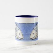 2 Couleurs Tasse de deux poissons (Centre)