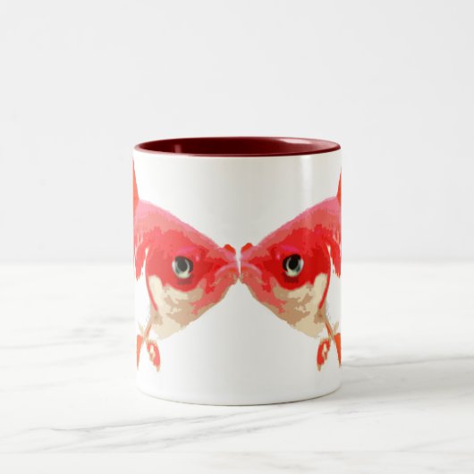 2 Couleurs Tasse de deux poissons rouges (Centre)